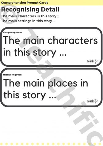 Preview image for Comprehension Prompt Cards: Recognising Detail