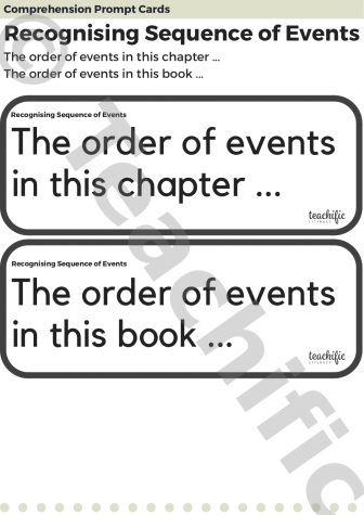 Preview image for Comprehension Prompt Cards: Recognising Sequence of Events