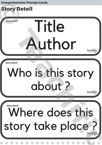 Preview image for Comprehension Prompt Cards: Story Retell
