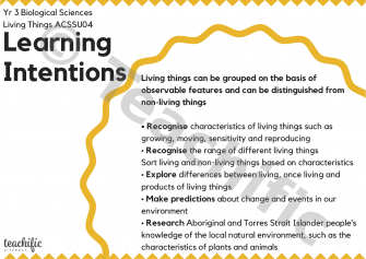 Preview image for Science Learning Intentions: Yr 3 Biological Sciences - Living Things