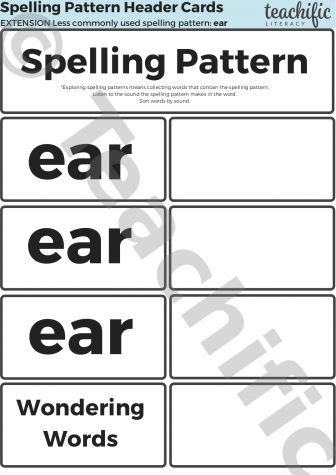 Preview image for Spelling Pattern Explorations: Less Common - ear