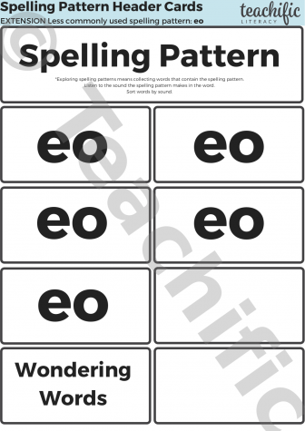 Preview image for Spelling Pattern Explorations: Less Common - eo