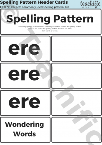 Preview image for Spelling Pattern Explorations: Less Common - ere