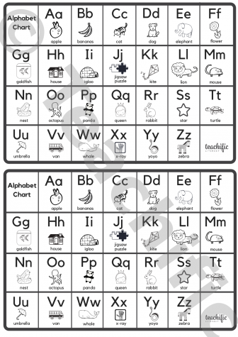 Preview image for Alphabet Charts: Illustrated - Medium