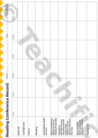 Preview image for Conferring Tools: Conferring Sheet - Reading Conference Record