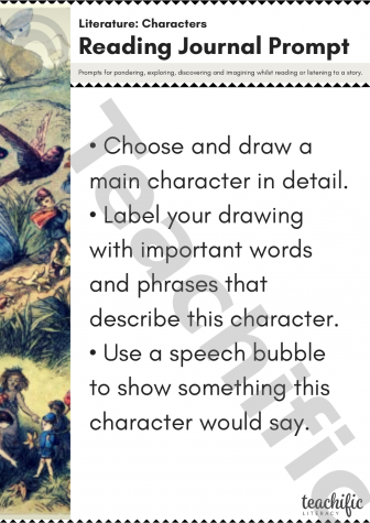 Preview image for Reading Journal Prompts: Drawing and Labelling a Character