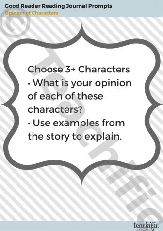 Preview image for Reading Journal Prompts: Opinion of Characters