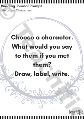 Preview image for Reading Journal Prompts: What Would You Say To a Character