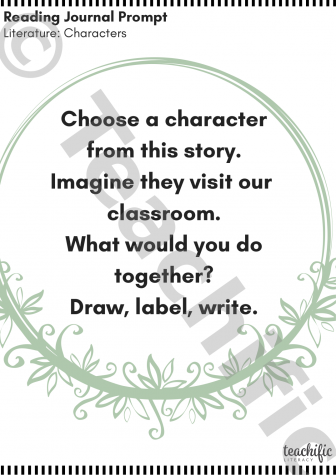 Preview image for Reading Journal Prompts: A Character Visits Our Classroom