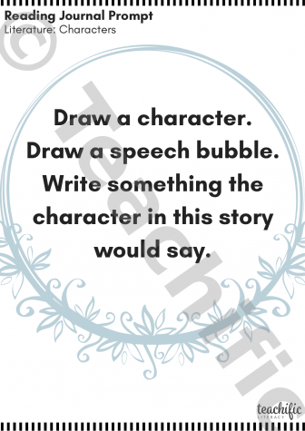 Preview image for Reading Journal Prompts: Character Speech Bubble