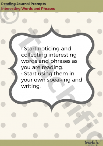 Preview image for Reading Journal Prompts: Interesting Words and Phrases