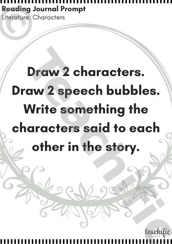 Preview image for Reading Journal Prompts: Two Characters, Speech Bubbles