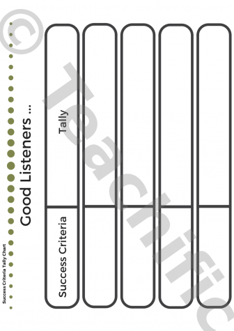 Preview image for Tally Charts: Good Listeners Success Criteria - Create Your Own