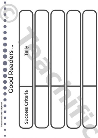 Preview image for Tally Charts: Good Readers Success Criteria - Create Your Own 1