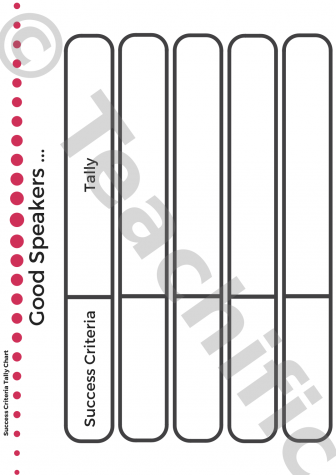 Preview image for Tally Charts: Good Speakers Success Criteria - Create Your Own