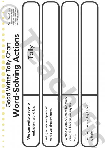 Preview image for Tally Charts: Good Writer Word-Solving Strategies - Class Version