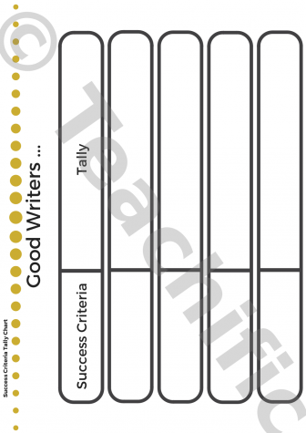 Preview image for Tally Charts: Good Writers Success Criteria - Create Your Own