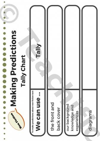 Preview image for Tally Charts: Making Predictions - Non Fiction (Class Version)