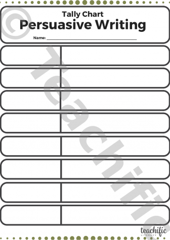 Preview image for Tally Charts: Persuasive Writing - Create Your Own