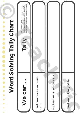 Preview image for Tally Charts: Word Solving Strategies - Class Version