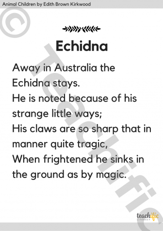 Preview image for Animal Children Poems: Echidna