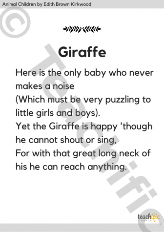 Preview image for Animal Children Poems: Giraffe