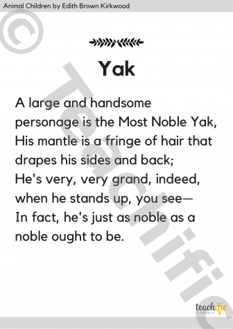 Preview image for Animal Children Poems: Yak