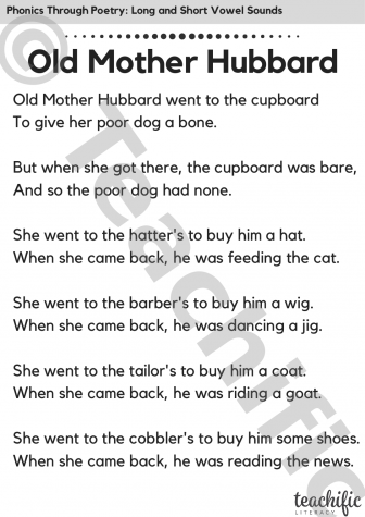 Preview image for Phonics Through Poetry: Old Mother Hubbard