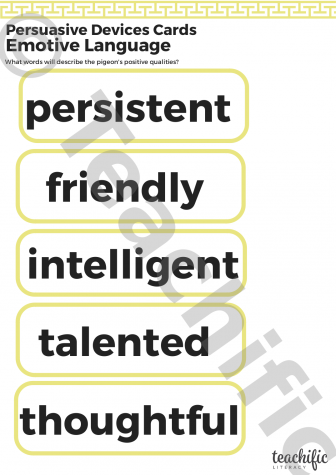 Preview image for Persuasive Writing Devices: Cards - Emotive Language (+ve and -ve)