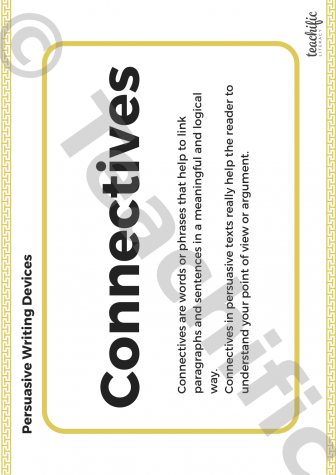 Preview image for Persuasive Writing Devices: Poster - Connectives