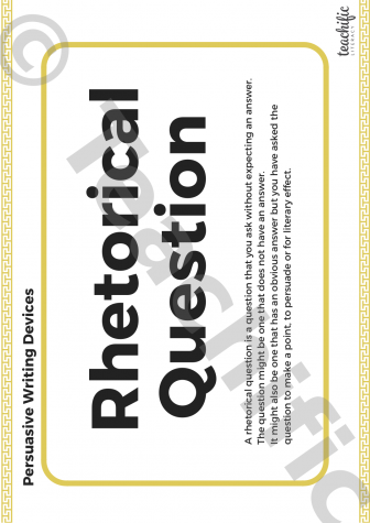 Preview image for Persuasive Writing Devices: Poster - Rhetorical Question