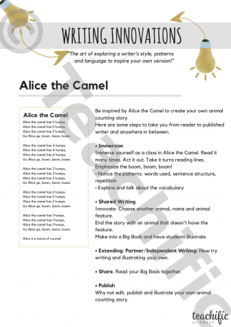 Preview image for Writing Innovations: Alice the Camel