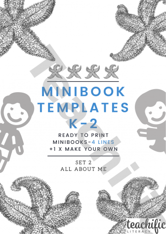 Preview image for MiniBook Templates 4 Lines - All About Me - Set 2 