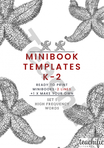 Preview image for MiniBook Templates 2 Lines - High Frequency Words - Set 1 