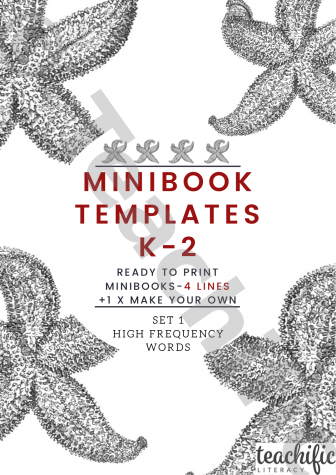 Preview image for MiniBook Templates 4 Lines - High Frequency Words - Set 1 