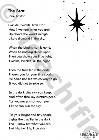 Preview image for Poem: The Star, by Jane Taylor