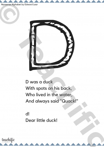 Preview image for Poems: D was a Duck Nonsense Alphabet, K-3