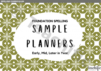 Preview image for Spelling Curriculum: Sample Planner, Yr F