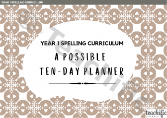 Preview image for Spelling Curriculum: Sample Planner, Yr 1