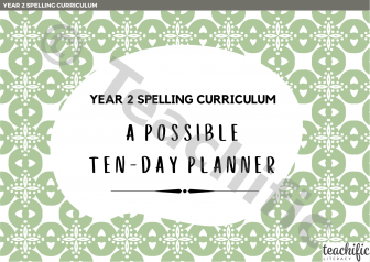 Preview image for Spelling Curriculum: Sample Planner, Yr 2