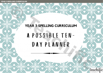 Preview image for Spelling Curriculum: Sample Planner, Yr 3