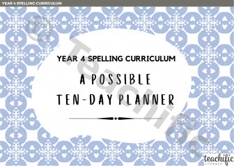 Preview image for Spelling Curriculum: Sample Planner, Yr 4