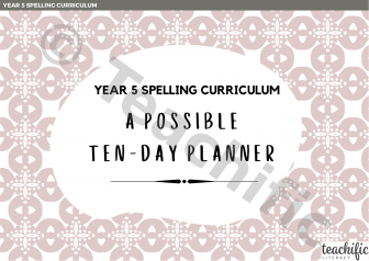 Preview image for Spelling Curriculum: Sample Planner, Yr 5