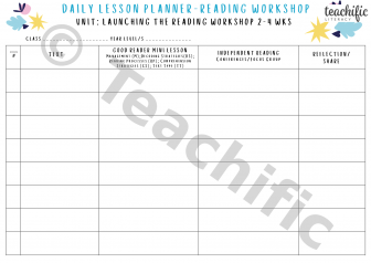 Preview image for Daily Lesson Planner: Reading Workshop - Launching R&W, Yrs F-6