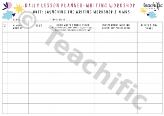 Preview image for Daily Lesson Planner: Writing Workshop - Launching R&W, Yrs F-6