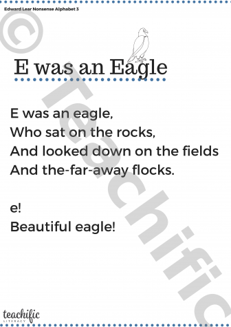 Preview image for Poems: E was an Eagle Nonsense Alphabet 3, Yrs 2,3