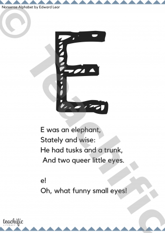 Preview image for Poems: E was an Elephant Nonsense Alphabet, K-3