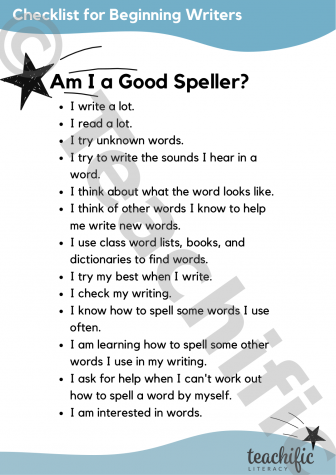 Preview image for Am I a Good Speller? Spelling Checklist for Beginning Writers