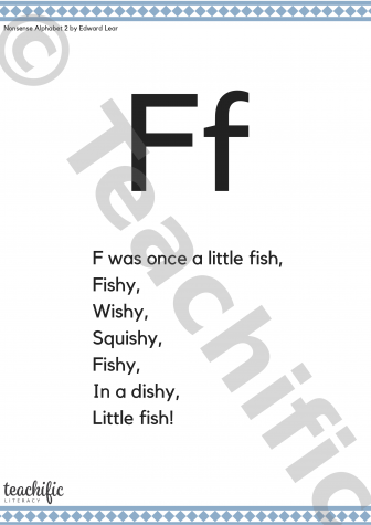 Poems: F was a Fish Nonsense Alphabet, K-3