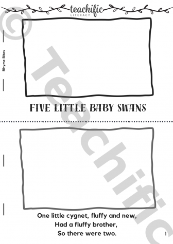 Preview image for Rhyme Bites - Five Little Baby Swans, 3 lines p/p